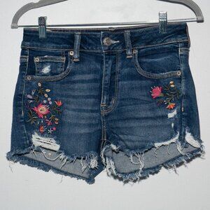American Eagle Floral Embroidered Shorts